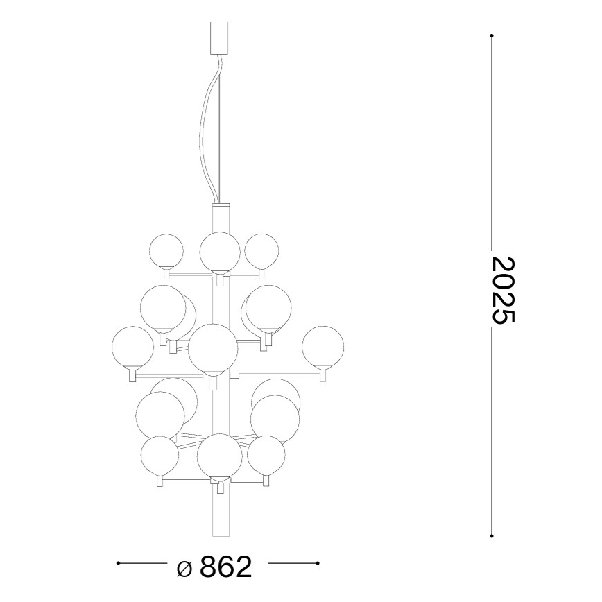 Ideal Lux - LED pendel COPERNICO 20xG9/3W/230V diameter 86 cm sort