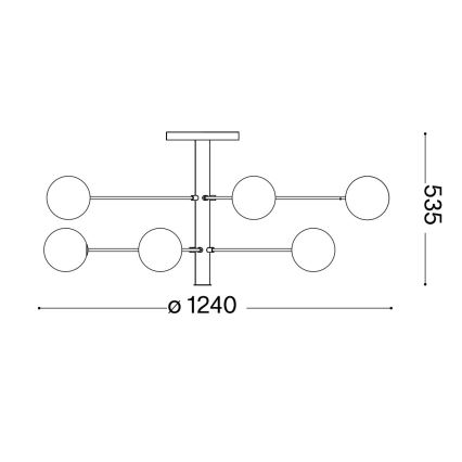 Ideal Lux - LED pendel COSMOPOLITAN 10xG9/3W/230V diameter 124 cm sort