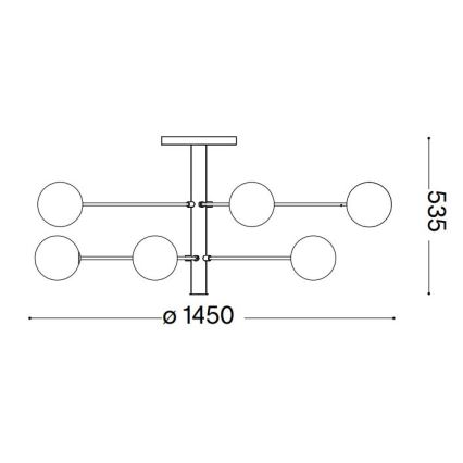 Ideal Lux - LED pendel COSMOPOLITAN 12xG9/3W/230V diameter 145 cm sort