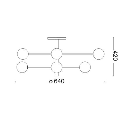 Ideal Lux - LED pendel COSMOPOLITAN 8xG9/3W/230V diameter 64 cm sort
