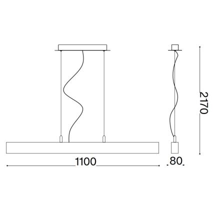 Ideal Lux - LED pendel CRAFT LED/32W/230V CRI 90 bøg