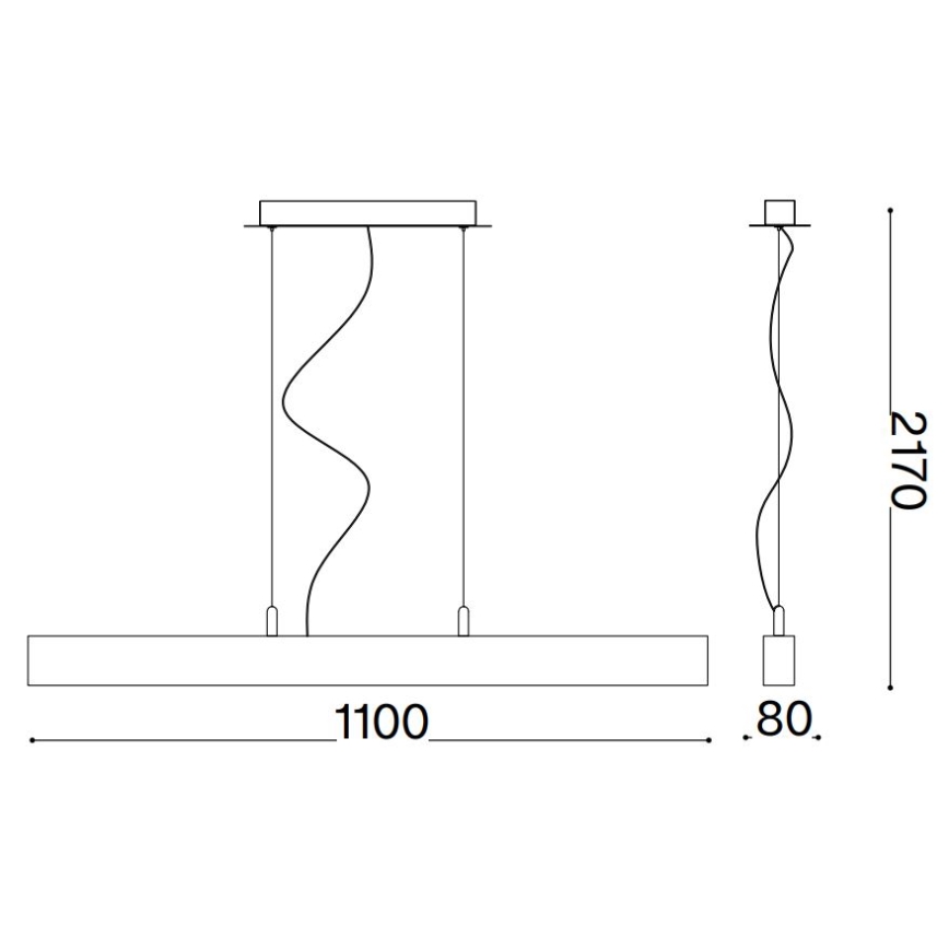 Ideal Lux - LED pendel CRAFT LED/32W/230V CRI 90 bøg