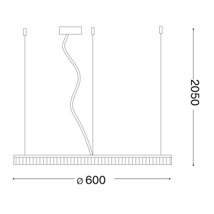 Ideal Lux - LED pendel CROWN LED/30W/230V 3000K diameter 60 cm CRI 90 messing