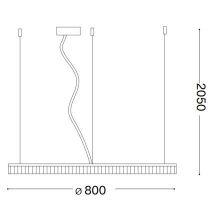 Ideal Lux - LED pendel CROWN LED/42W/230V 3000K diameter 80 cm CRI 90 messing