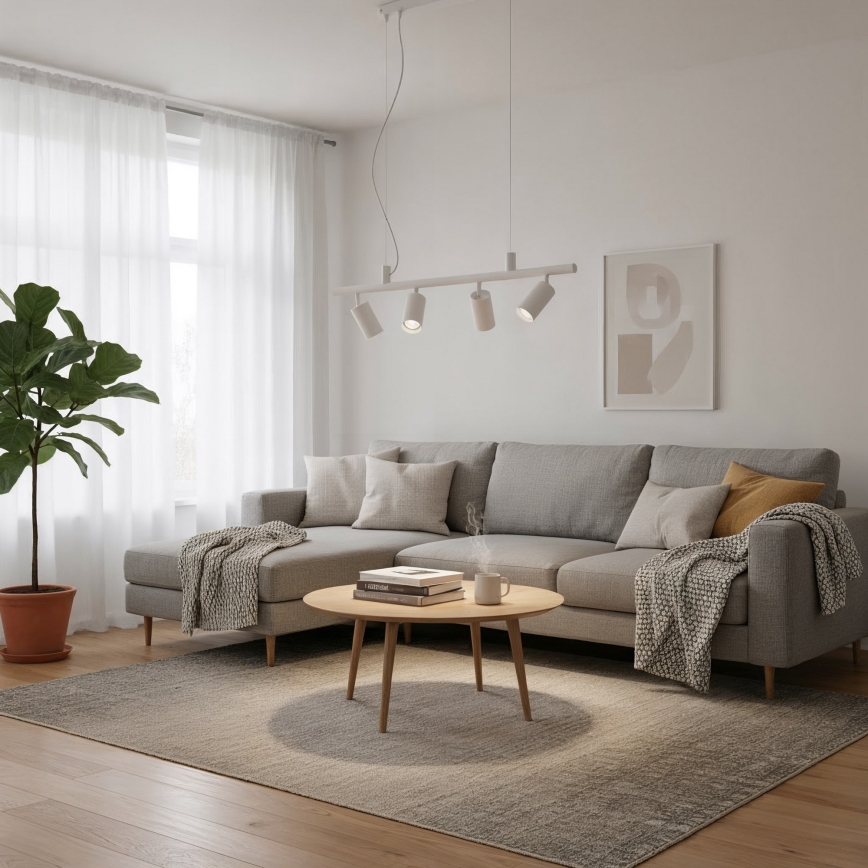 Ideal Lux - LED pendel DYNAMITE 4xGU10/7W/230V CRI 90 hvid