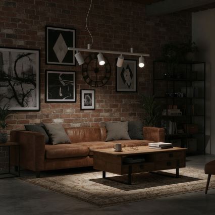 Ideal Lux - LED pendel DYNAMITE 4xGU10/7W/230V CRI 90 hvid