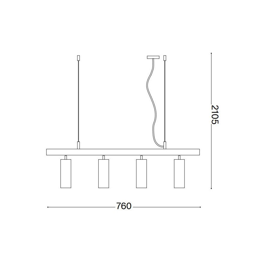 Ideal Lux - LED pendel DYNAMITE 4xGU10/7W/230V CRI 90 sort/messing