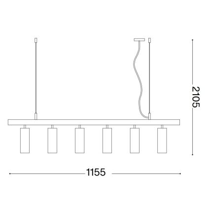 Ideal Lux - LED pendel DYNAMITE 6xGU10/7W/230V CRI 90 hvid