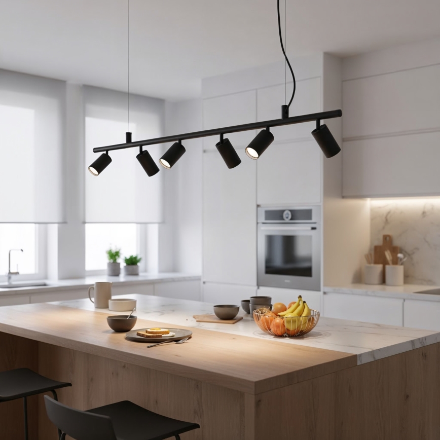 Ideal Lux - LED pendel DYNAMITE 6xGU10/7W/230V CRI 90 sort