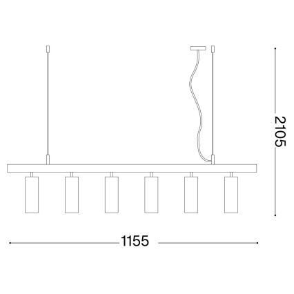 Ideal Lux - LED pendel DYNAMITE 6xGU10/7W/230V CRI 90 sort