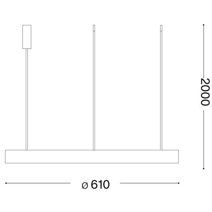 Ideal Lux - LED pendel dæmpbar GEMINI LED/48W/230V diameter 61 cm guldfarvet