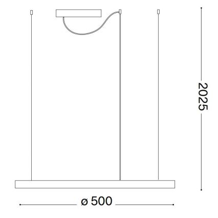 Ideal Lux - LED pendel dæmpbar ORACLE SLIM LED/28W/230V 4000K diameter 50 cm CRI 90 hvid