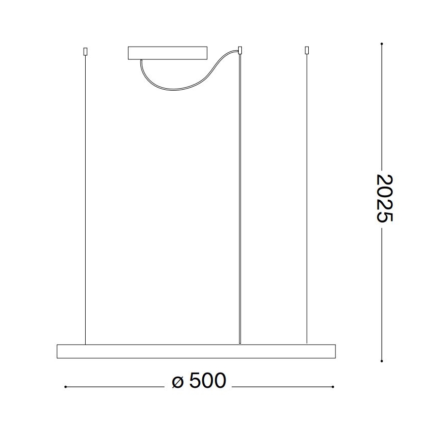 Ideal Lux - LED pendel dæmpbar ORACLE SLIM LED/28W/230V 4000K diameter 50 cm CRI 90 hvid