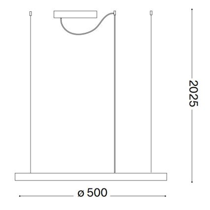 Ideal Lux - LED pendel dæmpbar ORACLE SLIM LED/28W/230V 4000K diameter 50 cm CRI 90 sort