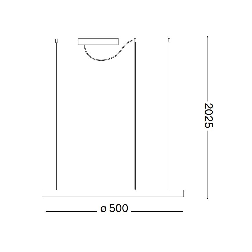 Ideal Lux - LED pendel dæmpbar ORACLE SLIM LED/28W/230V 4000K diameter 50 cm CRI 90 sort