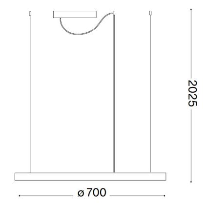 Ideal Lux - LED pendel dæmpbar ORACLE SLIM LED/40W/230V 4000K diameter 70 cm CRI 90 hvid
