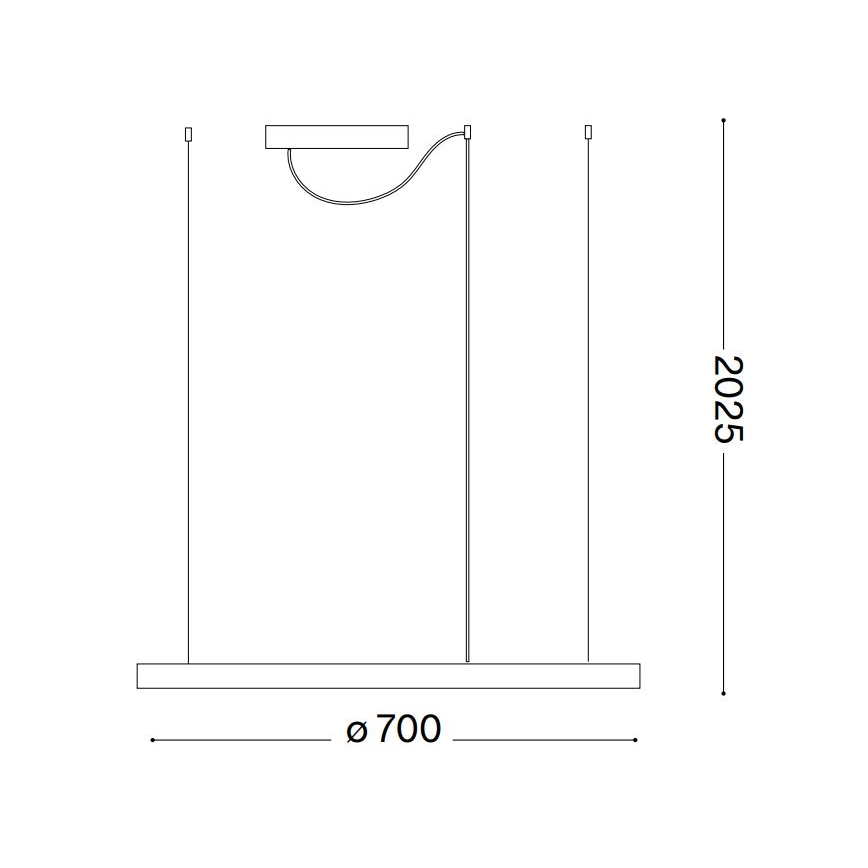 Ideal Lux - LED pendel dæmpbar ORACLE SLIM LED/40W/230V 4000K diameter 70 cm CRI 90 sort
