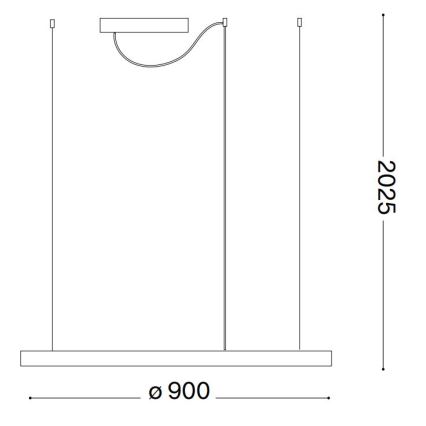 Ideal Lux - LED pendel dæmpbar ORACLE SLIM LED/42W/230V 4000K diameter 90 cm CRI 90 sort