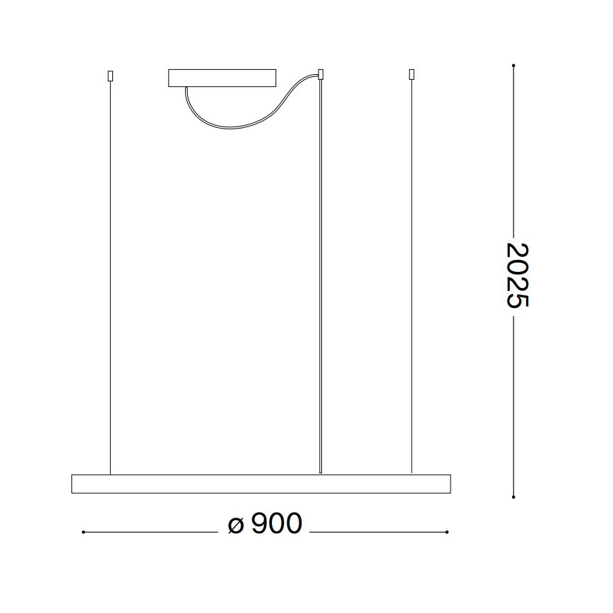 Ideal Lux - LED pendel dæmpbar ORACLE SLIM LED/42W/230V 4000K diameter 90 cm CRI 90 sort