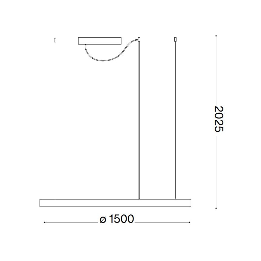 Ideal Lux - LED pendel dæmpbar ORACLE SLIM LED/83W/230V 4000K diameter 150 cm CRI 90 hvid