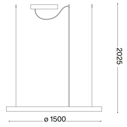 Ideal Lux - LED pendel dæmpbar ORACLE SLIM LED/83W/230V 4000K diameter 150 cm CRI 90 sort