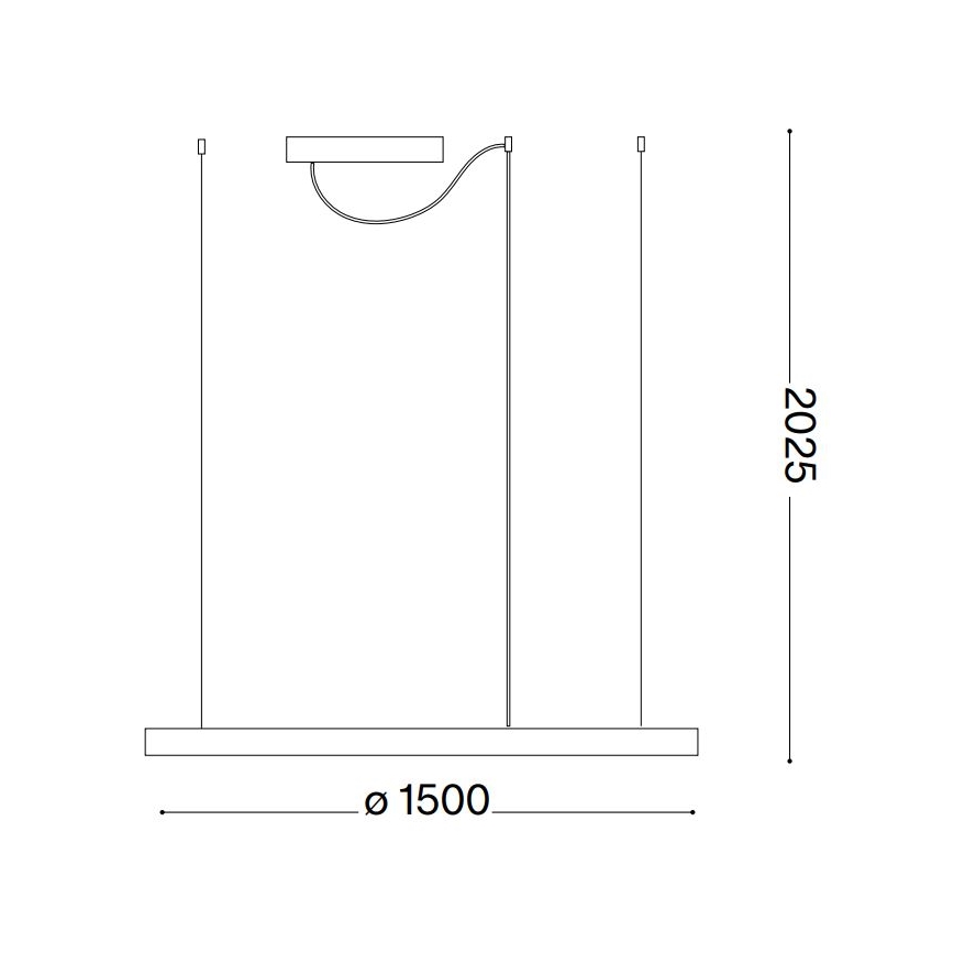 Ideal Lux - LED pendel dæmpbar ORACLE SLIM LED/83W/230V 4000K diameter 150 cm CRI 90 sort