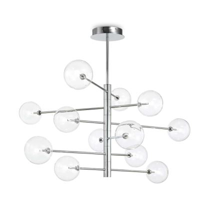 Ideal Lux - LED pendel EQUINOXE 12xG4/2W/230V diameter 124 cm skinnende krom/transparent