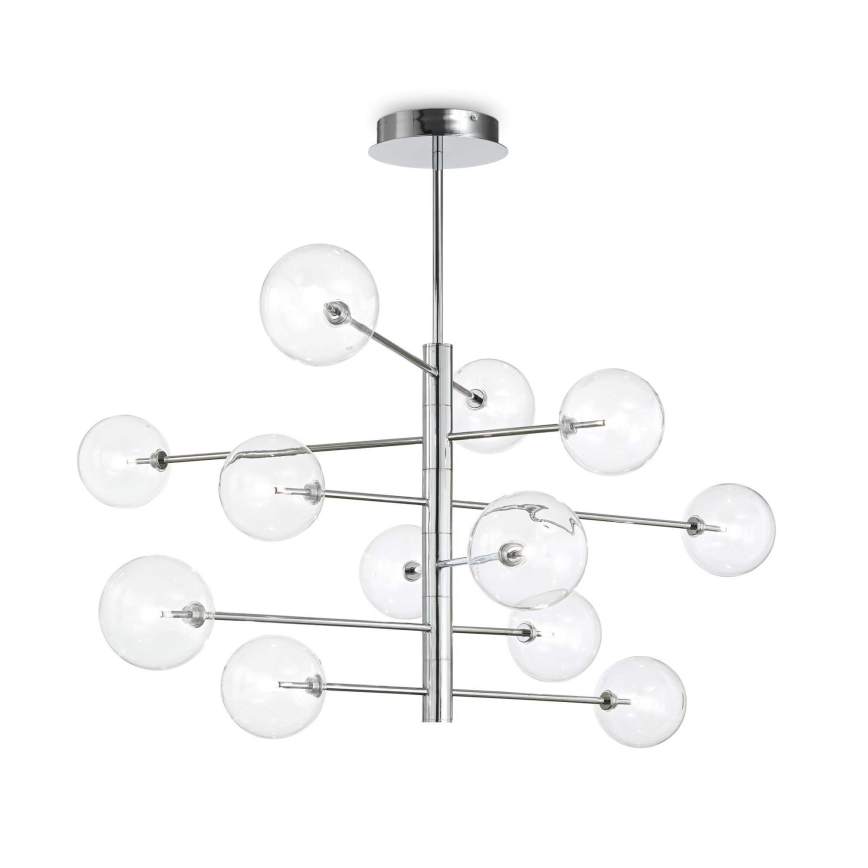 Ideal Lux - LED pendel EQUINOXE 12xG4/2W/230V diameter 124 cm skinnende krom/transparent