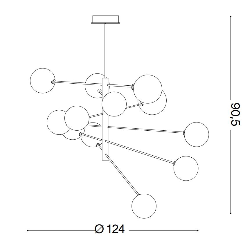 Ideal Lux - LED pendel EQUINOXE 12xG4/2W/230V diameter 124 cm skinnende krom/transparent