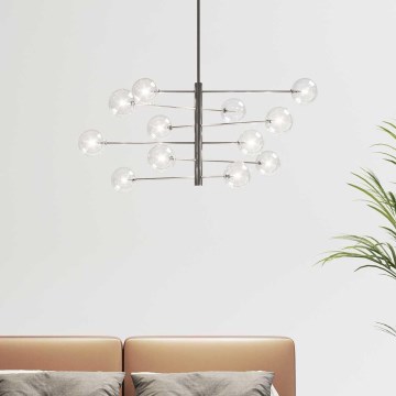 Ideal Lux - LED pendel EQUINOXE 12xG4/2W/230V diameter 124 cm skinnende krom/transparent
