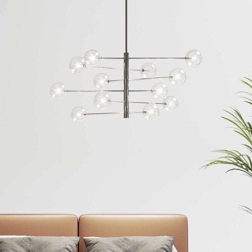 Ideal Lux - LED pendel EQUINOXE 12xG4/2W/230V diameter 124 cm skinnende krom/transparent
