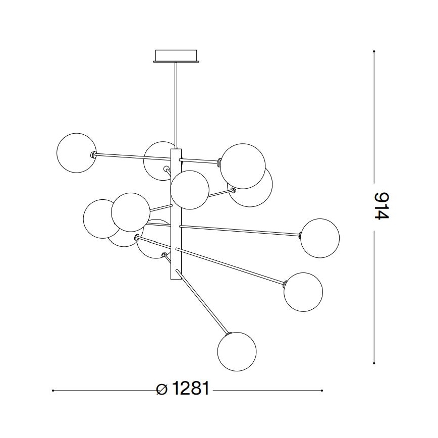 Ideal Lux - LED pendel EQUINOXE 12xG4/2W/230V diameter 128,1 cm skinnende krom/røget