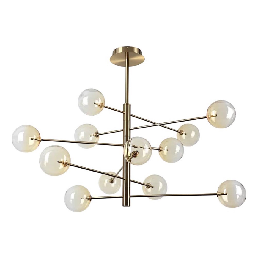 Ideal Lux - LED pendel EQUINOXE 12xG4/2W/230V diameter 128,1 cm messing/røget