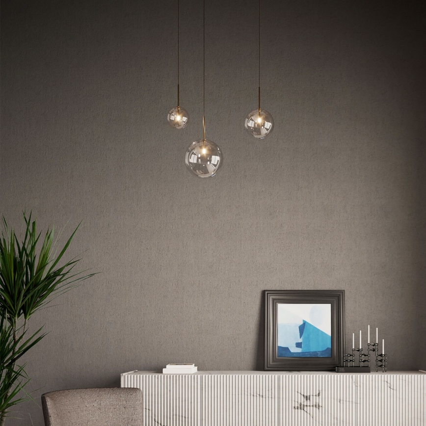 Ideal Lux - LED pendel EQUINOXE 1xG4/2W/230V diameter 15 cm messing/røget