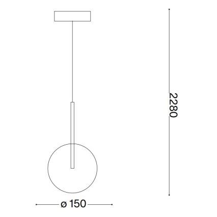 Ideal Lux - LED pendel EQUINOXE 1xG4/2W/230V diameter 15 cm messing/transparent