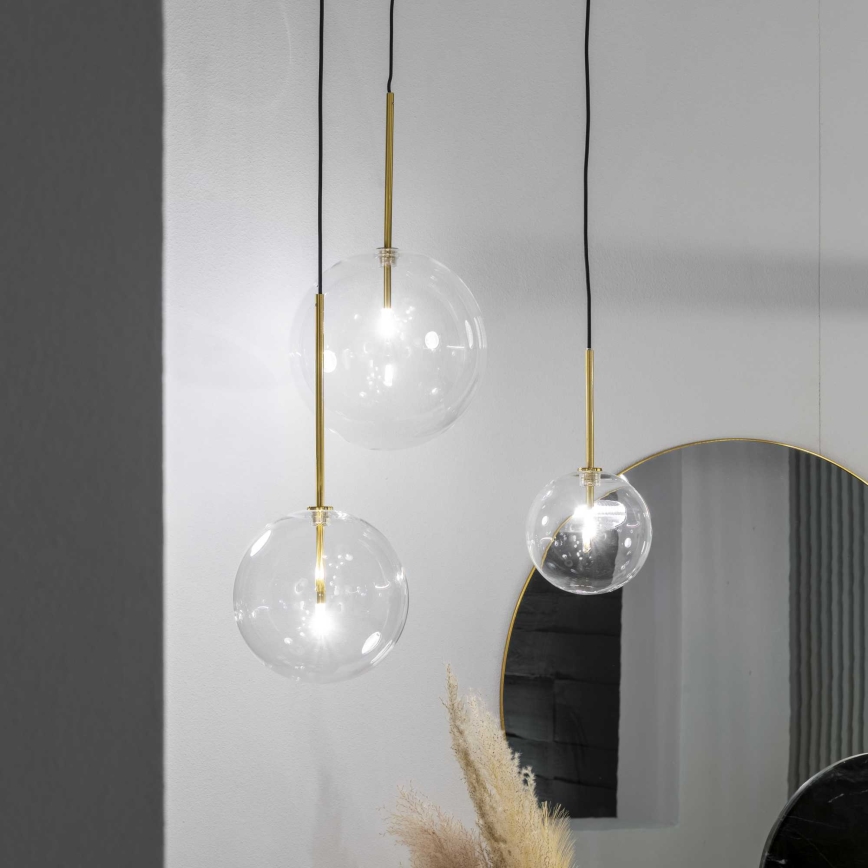 Ideal Lux - LED pendel EQUINOXE 1xG4/2W/230V diameter 15 cm messing/transparent
