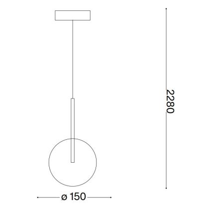 Ideal Lux - LED pendel EQUINOXE 1xG4/2W/230V diameter 15 cm messing/transparent