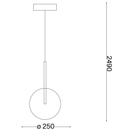 Ideal Lux - LED pendel EQUINOXE 1xG4/2W/230V diameter 25 cm messing/røget