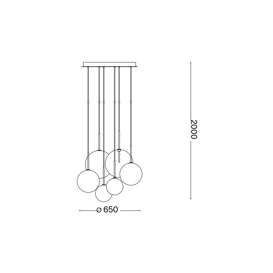 Ideal Lux - LED pendel EQUINOXE 6xG4/2W/230V diameter 65 cm skinnende krom/røget