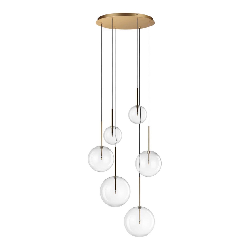 Ideal Lux - LED pendel EQUINOXE 6xG4/2W/230V diameter 65 cm messing/transparent