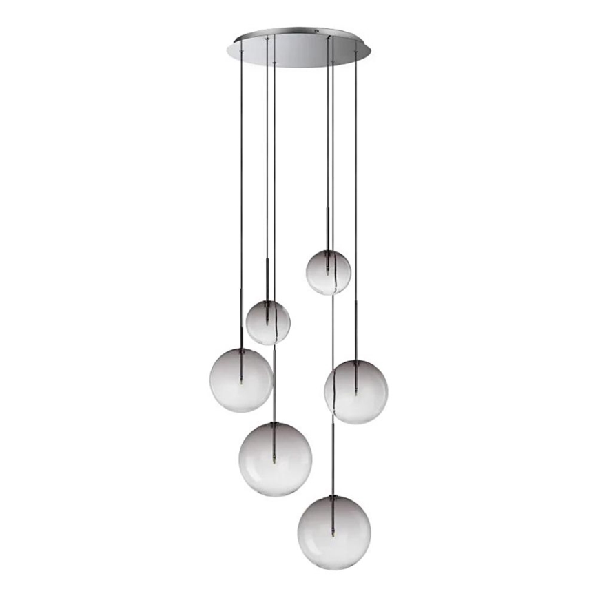 Ideal Lux - LED pendel EQUINOXE 6xG4/2W/230V diameter 65 cm skinnende krom/røget