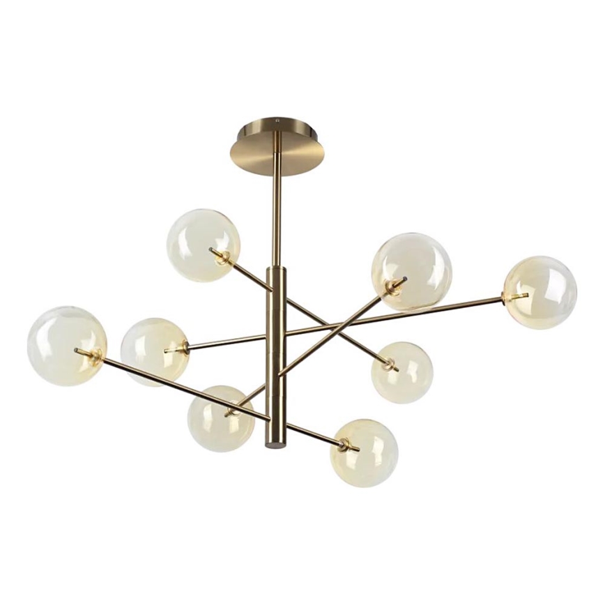 Ideal Lux - LED pendel EQUINOXE 8xG4/2W/230V diameter 128 cm messing/røget