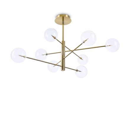 Ideal Lux - LED pendel EQUINOXE 8xG4/2W/230V diameter 128 cm messing/transparent