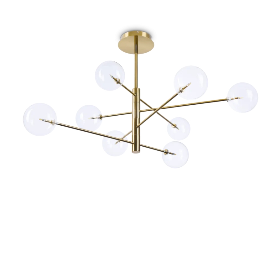 Ideal Lux - LED pendel EQUINOXE 8xG4/2W/230V diameter 128 cm messing/transparent