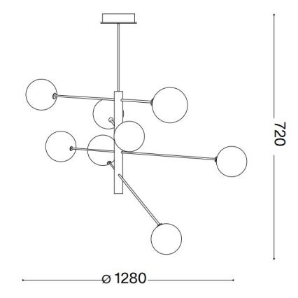 Ideal Lux - LED pendel EQUINOXE 8xG4/2W/230V diameter 128 cm messing/transparent