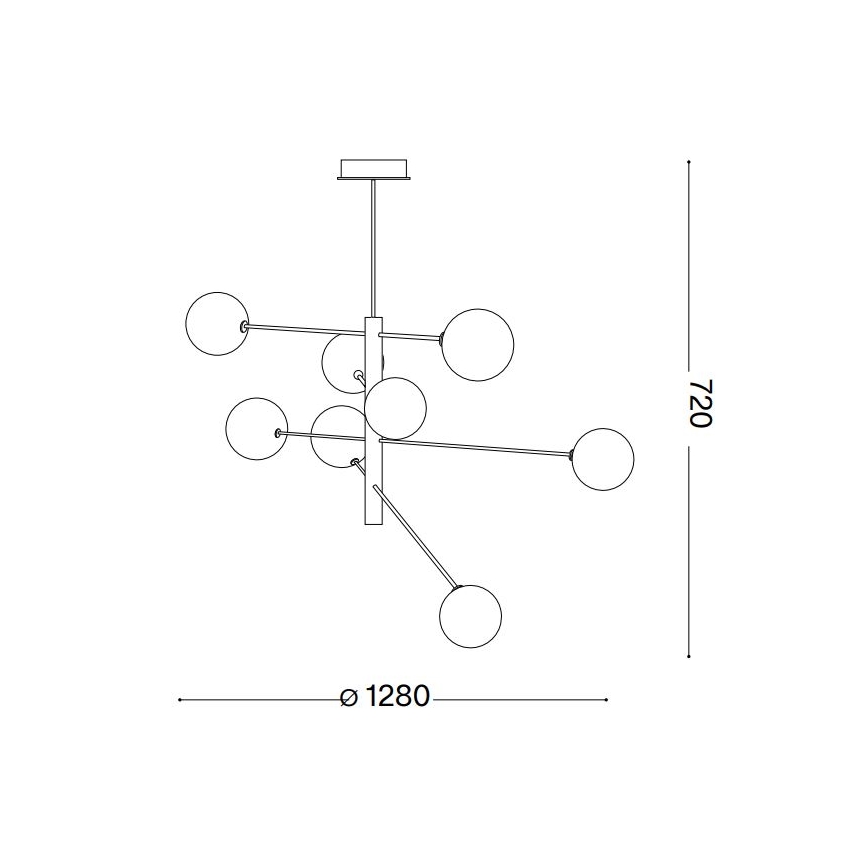 Ideal Lux - LED pendel EQUINOXE 8xG4/2W/230V diameter 128 cm messing/transparent