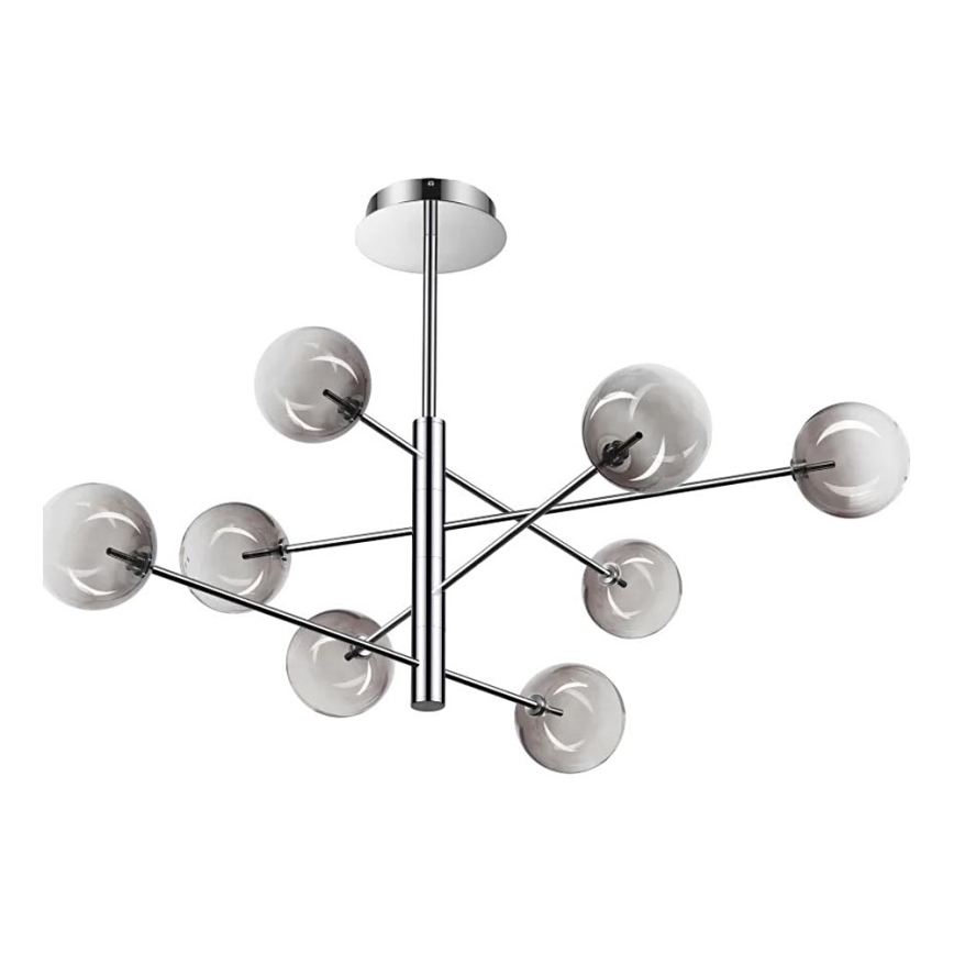 Ideal Lux - LED pendel EQUINOXE 8xG4/2W/230V diameter 128 cm skinnende krom/røget