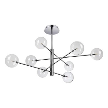 Ideal Lux - LED pendel EQUINOXE 8xG4/2W/230V diameter 128 cm skinnende krom/transparent