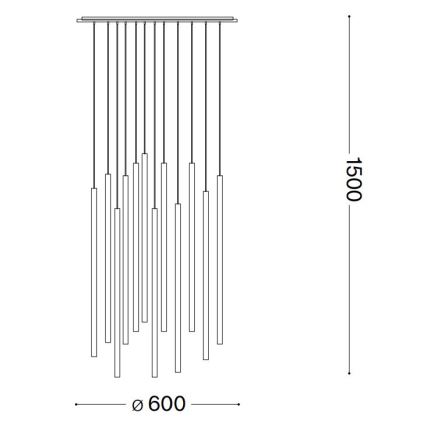 Ideal Lux - LED pendel FILO LED/25W/230V sort