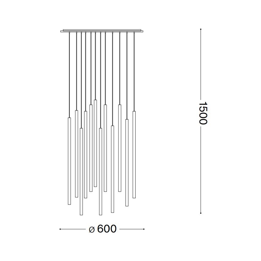 Ideal Lux - LED pendel FILO LED/25W/230V sort